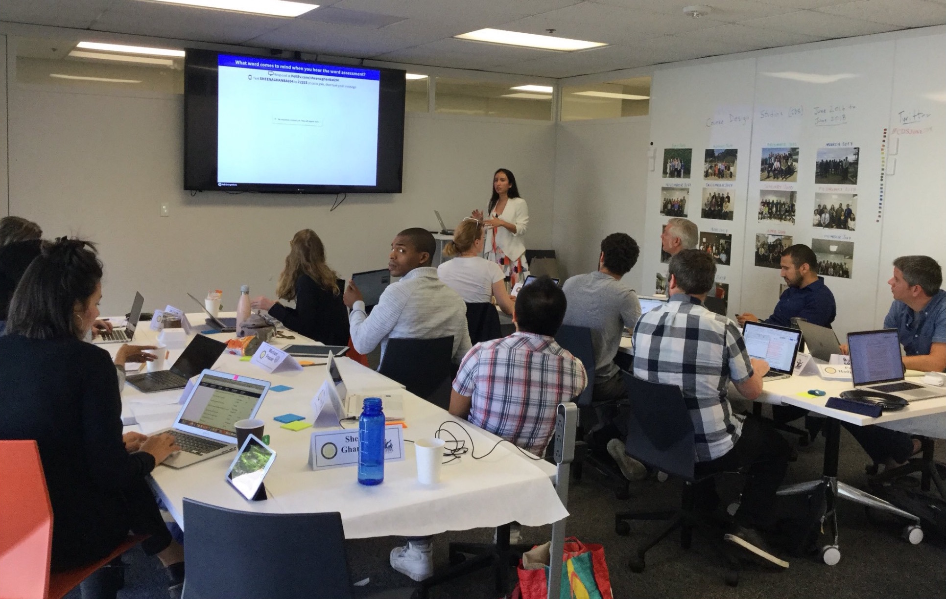 faculty in classroom in group discussion